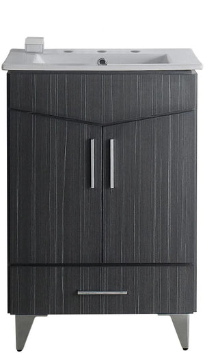American Imaginations Zen 23.75-in. W Floor Mount Dawn Grey Vanity Set For 3H8-in. Drilling AI-18139