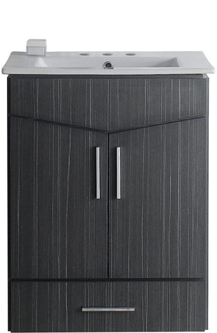 Image of American Imaginations Zen 23.75-in. W Wall Mount Dawn Grey Vanity Set For 3H4-in. Drilling AI-18137