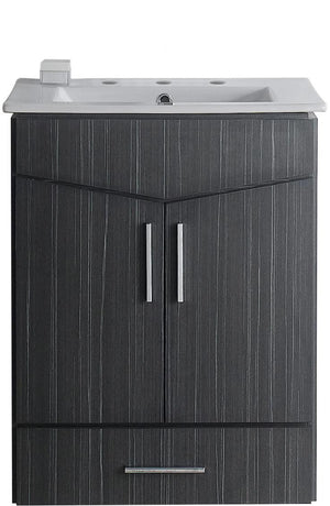 American Imaginations Zen 23.75-in. W Wall Mount Dawn Grey Vanity Set For 3H8-in. Drilling AI-18136