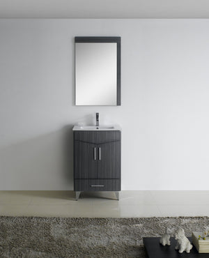 American Imaginations Zen 24-in. W X 17-in. D Modern Plywood-Melamine Vanity Base Set Only In Dawn Grey