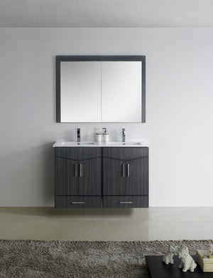 American Imaginations Zen 46-in. W X 18-in. D Modern Wall Mount Plywood-Melamine Vanity Base Set Only In Dawn Grey AI-18131