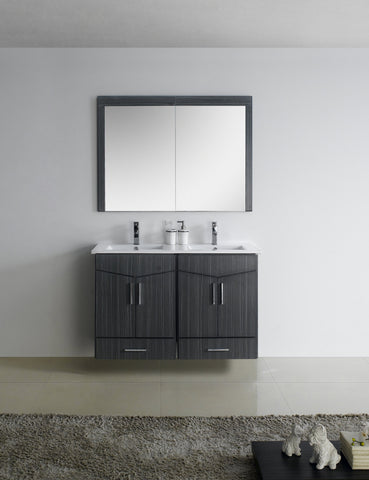 Image of American Imaginations Zen 46-in. W X 18-in. D Modern Wall Mount Plywood-Melamine Vanity Base Set Only In Dawn Grey AI-18131