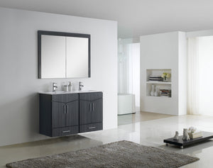 American Imaginations Zen 46-in. W X 18-in. D Modern Wall Mount Plywood-Melamine Vanity Base Set Only In Dawn Grey