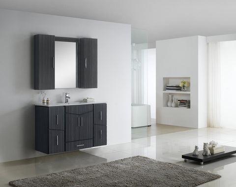 Image of American Imaginations Zen 47-in. W X 18-in. D Modern Wall Mount Plywood-Melamine Vanity Base Set Only In Dawn Grey AI-18129