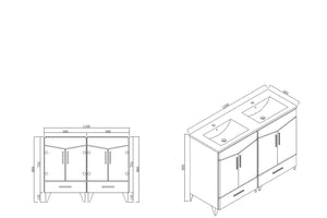 American Imaginations Zen 48-in. W X 17-in. D Modern Plywood-Melamine Vanity Base Set Only In Dawn Grey AI-18132