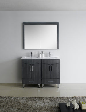 American Imaginations Zen 48-in. W X 17-in. D Modern Plywood-Melamine Vanity Base Set Only In Dawn Grey