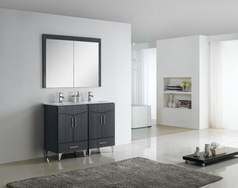 Image of American Imaginations Zen 48-in. W X 17-in. D Modern Plywood-Melamine Vanity Base Set Only In Dawn Grey AI-18132