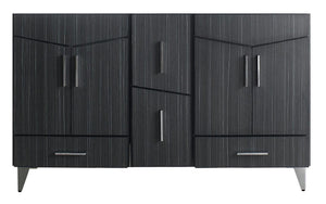 American Imaginations Zen 60-in. W X 17-in. D Modern Plywood-Melamine Vanity Base Set Only In Dawn Grey AI-19566