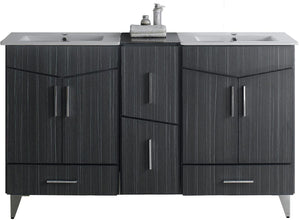 American Imaginations Zen 61.5-in. W Floor Mount Dawn Grey Vanity Set For 1 Hole Drilling AI-19579