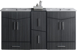 American Imaginations Zen 61.5-in. W Wall Mount Dawn Grey Vanity Set For 3H4-in. Drilling AI-18167