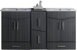 American Imaginations Zen 61.5-in. W Wall Mount Dawn Grey Vanity Set For 3H8-in. Drilling AI-18166