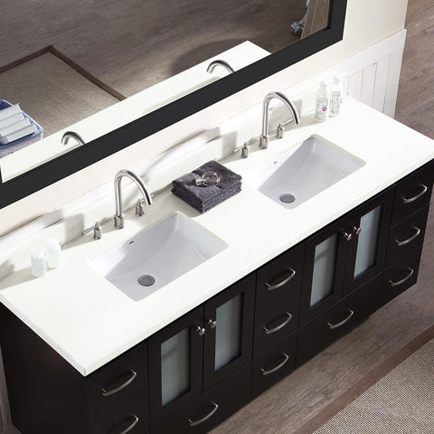Image of Ariel Americano 73" Double Sink Vanity Set in Black B073D-BLK