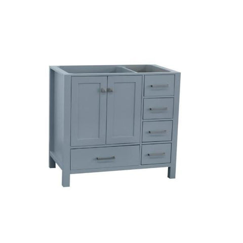 Image of Ariel Cambridge 36" Grey Transitional Vanity Base Cabinet A037S-L-BC-GRY