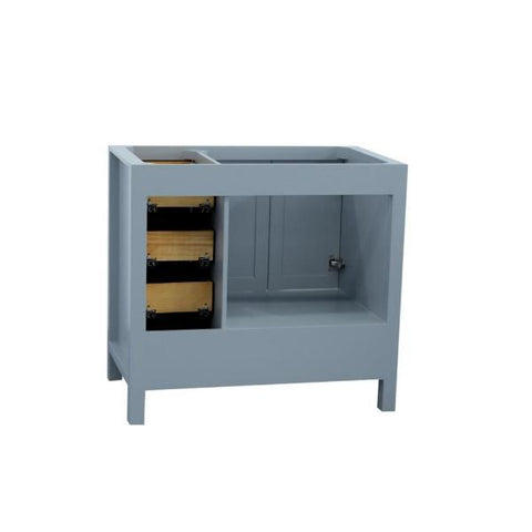 Ariel Cambridge 36" Grey Transitional Vanity Base Cabinet A037S-L-BC-GRY