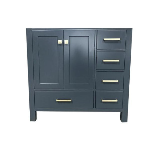 Image of Ariel Cambridge 36" Midnight Blue Transitional Vanity Base Cabinet A037S-L-BC-MNB VAN081-48-T