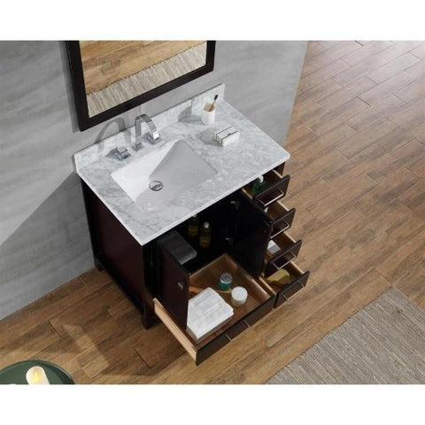 Image of Ariel Cambridge 37" Espresso Modern Bathroom Vanity  A037S-L-BC-ESP