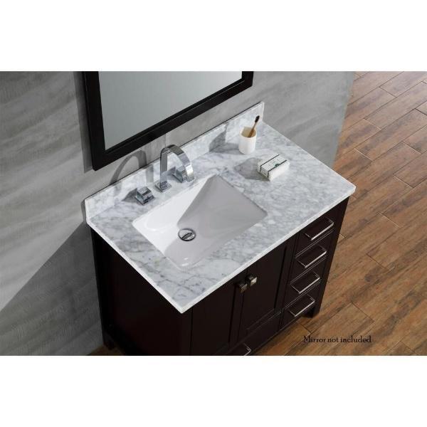 Ariel Cambridge 37" Espresso Modern Single Sink Bathroom Vanity A037SLCWRVOESP