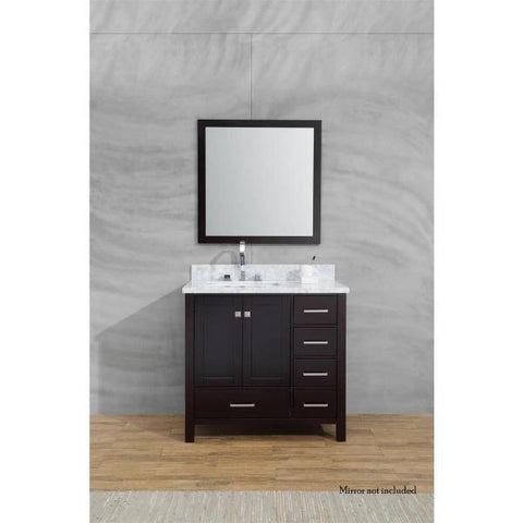 Image of Ariel Cambridge 37" Espresso Modern Single Sink Bathroom Vanity A037SLCWRVOESP