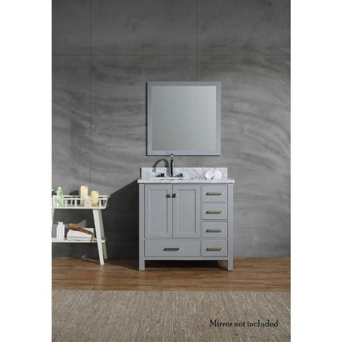 Image of Ariel Cambridge 37" Grey Modern Single Sink Bathroom Vanity A037SLCWRVOGRY