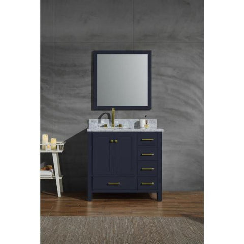 Image of Ariel Cambridge 37" Midnight Blue Modern Bathroom Vanity A037S-L-CWR-MNB A037S-L-CWR-MNB