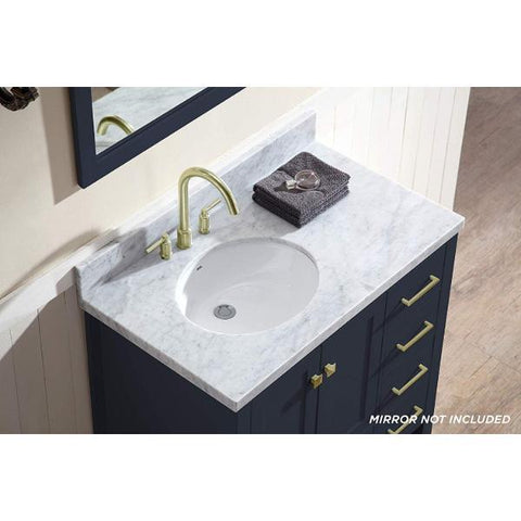 Image of Ariel Cambridge 37" Midnight Blue Modern Bathroom Vanity A037S-L-VO-MNB A037S-L-VO-MNB