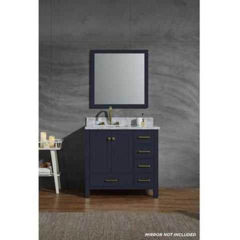 Image of Ariel Cambridge 37" Midnight Blue Modern Bathroom Vanity A037SLCWRVOMNB A037SLCWRVOMNB