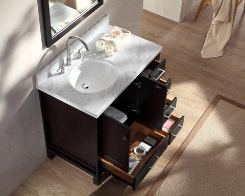 Image of Ariel Cambridge 37" Single Sink Vanity Set w/ Left Offset Sink in Espresso A037S-L-ESP