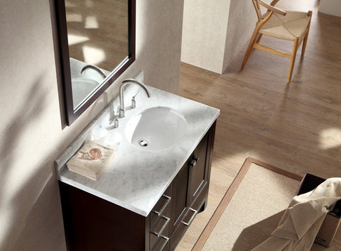 Image of Ariel Cambridge 37" Single Sink Vanity Set w/ Right Offset Sink in Espresso A037S-R-ESP