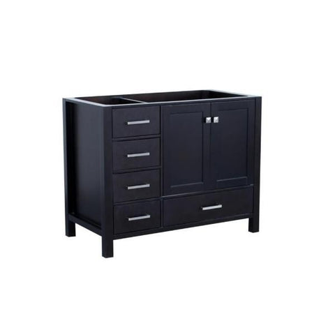 Image of Ariel Cambridge 42" Espresso Transitional Vanity Base Cabinet A043S-R-CWR-ESP A043S-R-BC-ESP