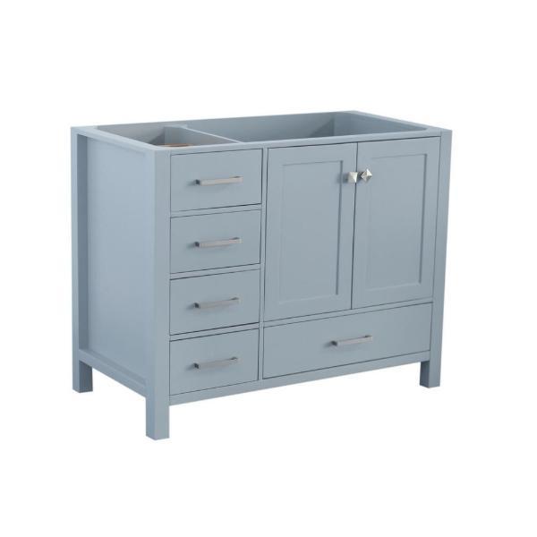 Ariel Cambridge 42" Grey Transitional Vanity Base Cabinet A043S-L-BC-GRY
