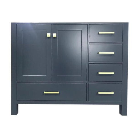 Image of Ariel Cambridge 42" Midnight Blue Transitional Vanity Base Cabinet A043S-L-BC-ESP A043S-BC-MNB
