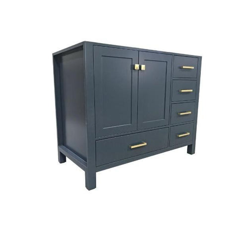 Image of Ariel Cambridge 42" Midnight Blue Transitional Vanity Base Cabinet A043S-L-BC-MNB A043S-L-BC-MNB