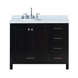 Ariel Cambridge 43" Espresso Modern Oval Sink Bathroom Vanity A043S-L-VO-ESP