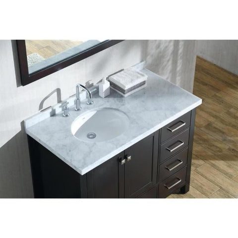 Image of Ariel Cambridge 43" Espresso Modern Oval Sink Bathroom Vanity A043S-L-VO-ESP