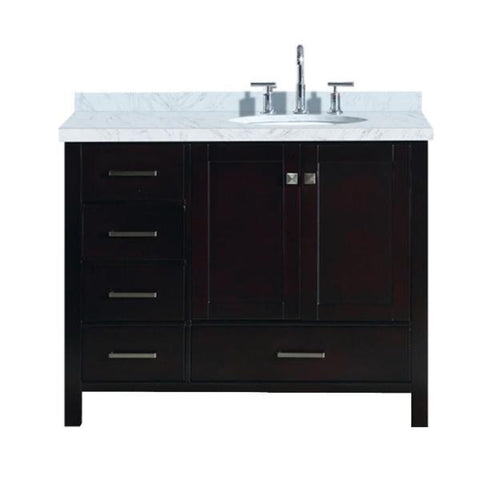Image of Ariel Cambridge 43" Espresso Modern Oval Sink Bathroom Vanity A043S-L-VO-ESP