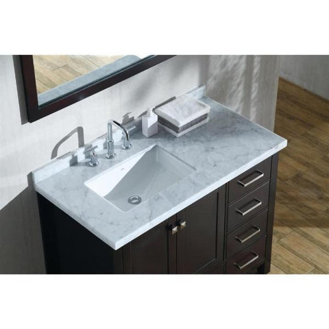 Image of Ariel Cambridge 43" Espresso Modern Rectangle Single Sink Bathroom Vanity A043SLCWRVOESP