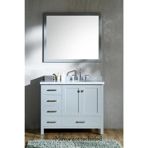 Image of Ariel Cambridge 43" Grey Modern Oval Sink Bathroom Vanity A043S-L-VO-GRY
