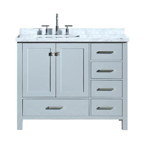 Ariel Cambridge 43" Grey Modern Rectangle Single Sink Bathroom Vanity A043SLCWRVOGRY