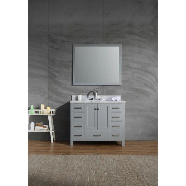 Ariel Cambridge 43" Grey Modern Rectangle Sink Bathroom Vanity A043S-CWR-GRY