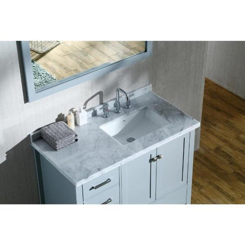 Image of Ariel Cambridge 43" Grey Modern Rectangle Sink Bathroom Vanity A043S-L-CWR-GRY