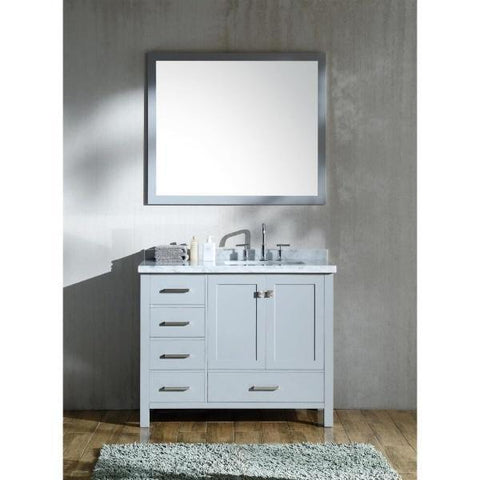 Image of Ariel Cambridge 43" Grey Modern Rectangle Sink Bathroom Vanity A043S-L-CWR-GRY