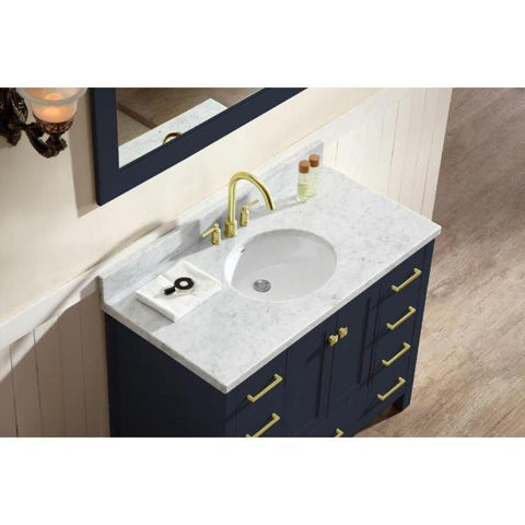 Ariel Cambridge 43" Midnight Blue Modern Oval Sink Bathroom Vanity A043S-MNB