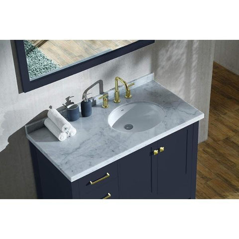 Image of Ariel Cambridge 43" Midnight Blue Modern Oval Sink Bathroom Vanity A043S-R-MNB