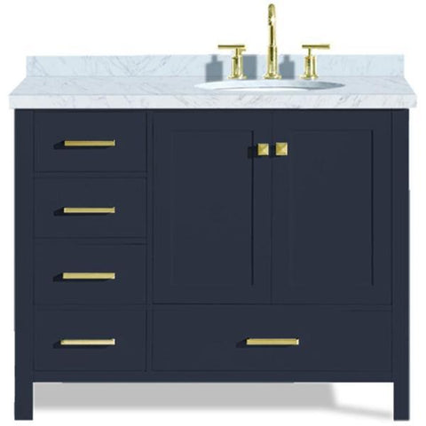 Image of Ariel Cambridge 43" Midnight Blue Modern Oval Sink Bathroom Vanity A043S-R-MNB
