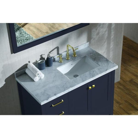 Image of Ariel Cambridge 43" Midnight Blue Modern Rectangle Sink Bathroom Vanity A043S-R-CWR-MNB