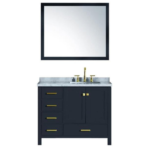 Image of Ariel Cambridge 43" Midnight Blue Modern Rectangle Sink Bathroom Vanity A043S-R-CWR-MNB A043S-R-CWR-MNB