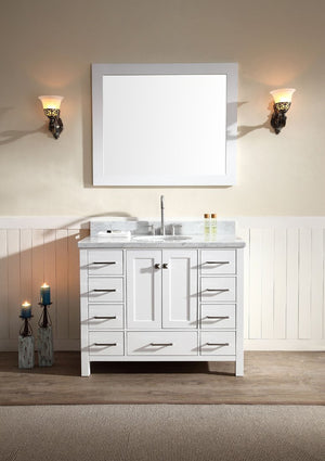 Ariel Cambridge 43 White Modern Single Sink Vanity Set A043S-WHT