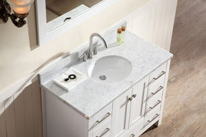 Ariel Cambridge 43 White Modern Single Sink Vanity A043S-VO-WHT