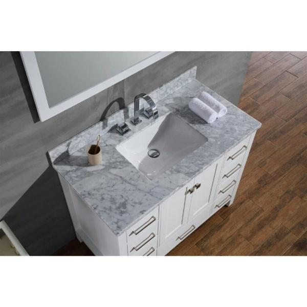 Ariel Cambridge 43" White Modern Rectangle Sink Bathroom Vanity A043S-CWR-WHT