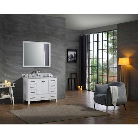 Image of Ariel Cambridge 43" White Modern Rectangle Sink Bathroom Vanity A043S-CWR-WHT